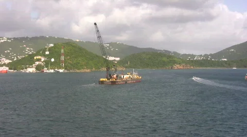 Floating crane Stock Footage 98798