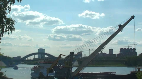 Floating crane Stock Footage 8672400