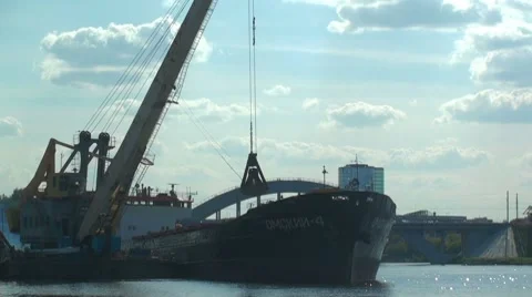 Floating crane Stock Footage 8672434