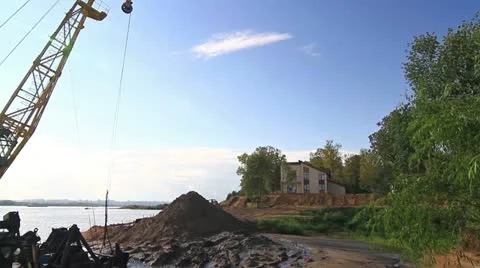 Floating crane Stock Footage 12036037