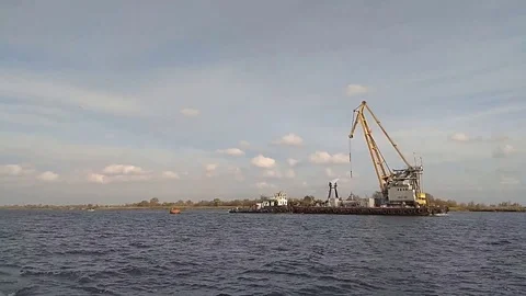 Floating crane Stock Footage 104261956