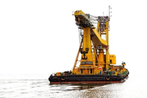 Floating crane silhouette Stock Photos