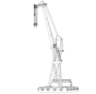 Floating crane. Vector Illustrazione stock