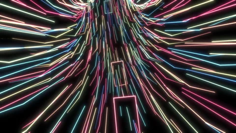 Floating In Creative Cyberspace With Digital Lines On Futuristic Background Stock Footage 312022907