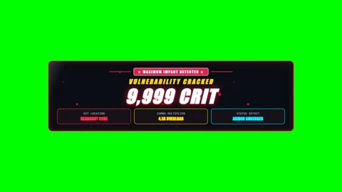 Floating Critical Damage Numbers Combat Popup on Green Screen Vídeos de archivo 345258659
