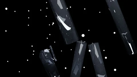 Floating Crystal Fragments Particles Dark Space 3D Vídeos de archivo 332542783