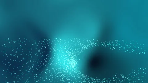 Floating Cyan Particle Field Over Soft Teal Gradient Video stock 342625565