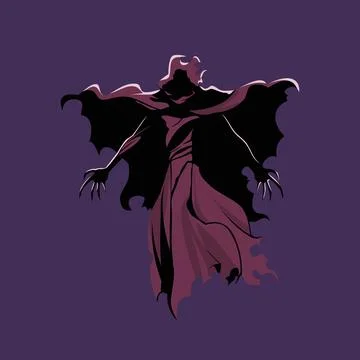 Floating dark sorcerer comic cartoon 스톡 일러스트