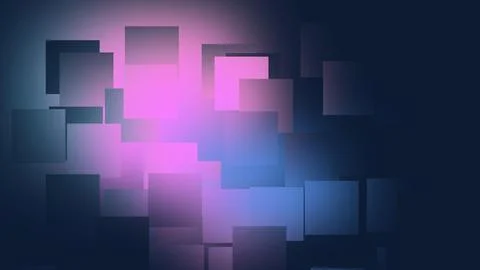 Floating dark square panels drift over a glowing purple surface 库存插图