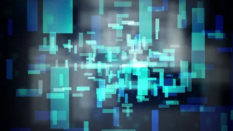 Floating data blocks seamless loop motion background 動画素材 344799316