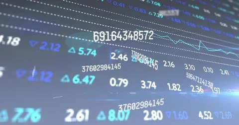 Floating data drifting in digital field, with numeric strings triangles grid 스톡 일러스트