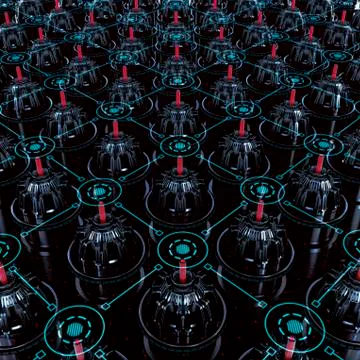 Floating data points grid Illustrazione stock