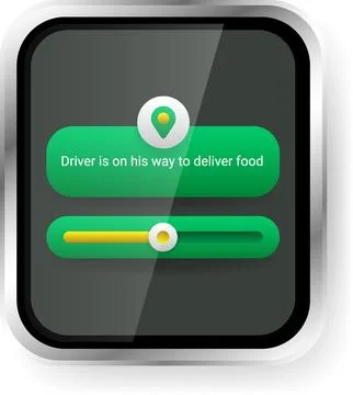 Floating Delivery Notification User Interface For Online Food Tracking Illustrazione stock