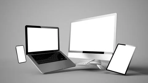 Floating devices mockup Stock Illustration