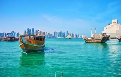 The floating dhow, Doha, Qatar Fotos de archivo