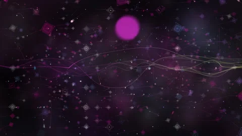 Floating Digital Glowing Wave Lines Dark Tech Motion Background Stock Footage 332733178