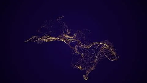 Floating Digital Particle Dreams Flow Ilustración de archivo