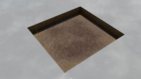 Floating Dirt Ground Platform 3D Render Asset Stock-Footage 347176256