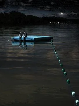 Floating dock at night Stock Photos
