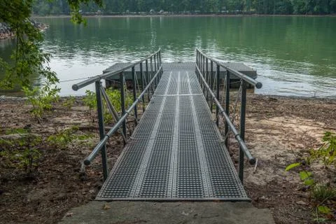 Floating dock in the water Foto stock