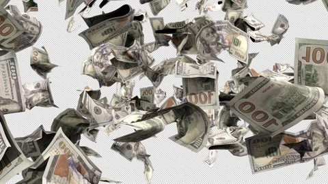 Floating Dollar Bill Alpha - High Quality Stock Footage Stock Footage 310743652