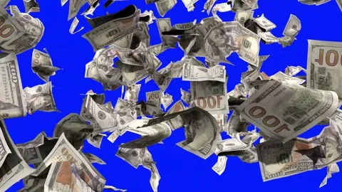 Floating Dollar Bill Bluescreen - High Quality Stock Footage Stock Footage 310742980