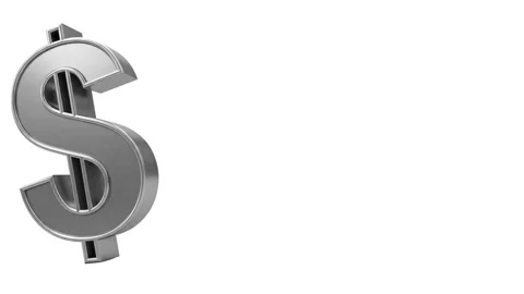 A floating dollar sign isolated on white with copy space Stock Footage 339340576