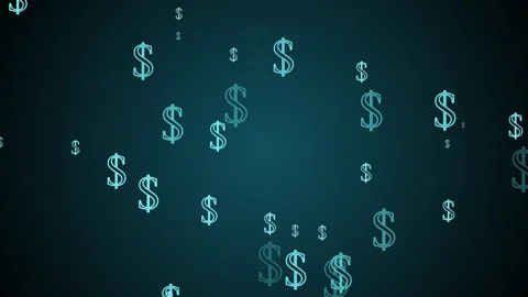 Floating dollar signs representing money finance savings and wealth animation Stock Footage 337084370