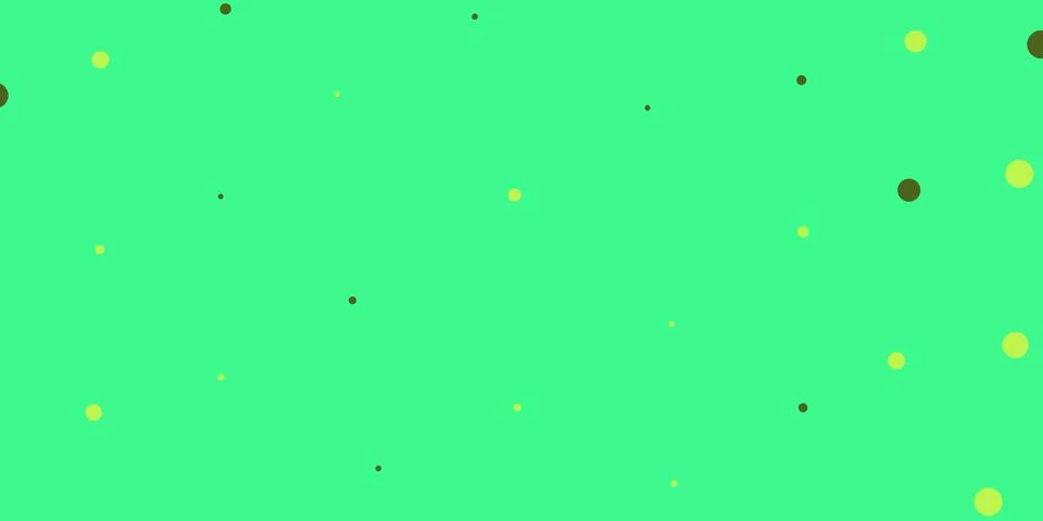 Floating dots and particles on green space background Stock Illustration