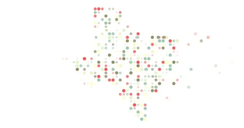 Floating Dots Assemble into the Map of Texas Stock Footage 322614957