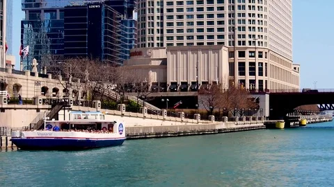 Floating Down a City River Stock Footage 83247926