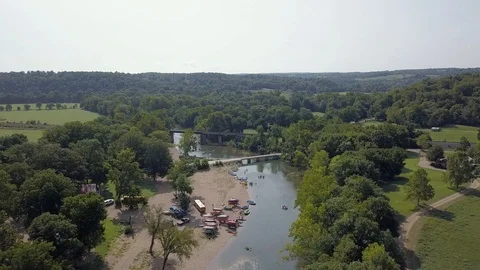 Floating down the river with friends Stock Footage 94244115