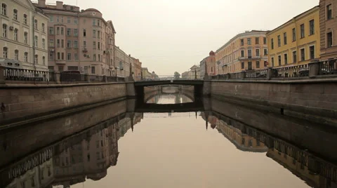 Floating Down Saint-Petersburg River in smooth motion 2 Stock Footage 37750231