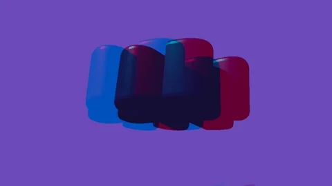 Floating dream tone 3d Asterisk animation with parallax color-shift mode style a Stock Footage 336421392