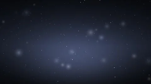 Floating Dust Particles and Glowing Bokeh Lights on Dark Blue Background Stock Footage 347963328