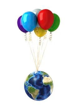 Floating Earth; artwork Stock Illustration