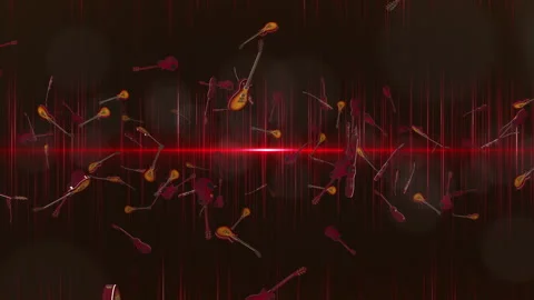 Floating Electric Guitar Video stock 228462263