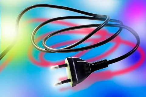 Floating electrical cable with plug Stock Photos