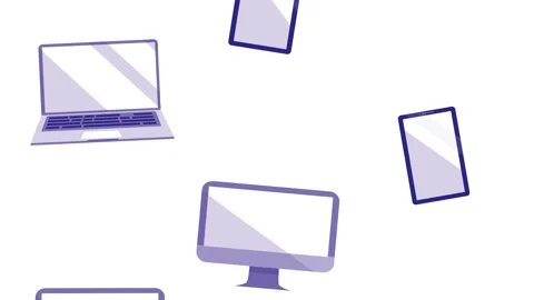 Floating electronic devices pattern background with computer laptop and sma.. Stock Footage 339198549