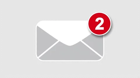 Floating Email App Icon With Red Unread Badge Alpha Loop Видео 331019727