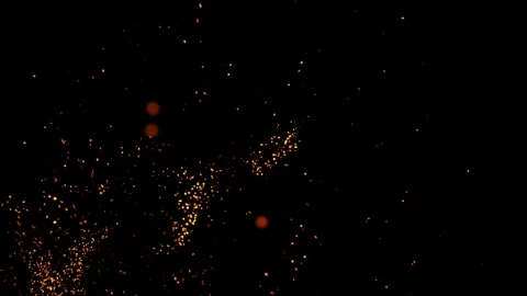 Floating ember sparks spreading across black background Vidéo 334568205