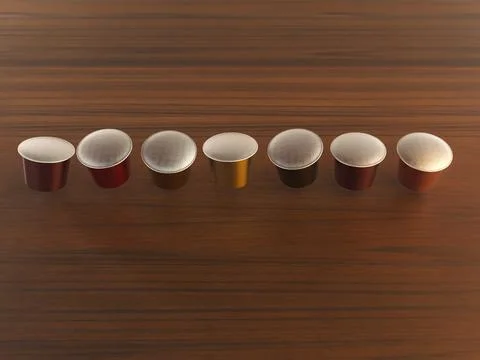 Floating Espresso Coffee Pods Stock Illustration