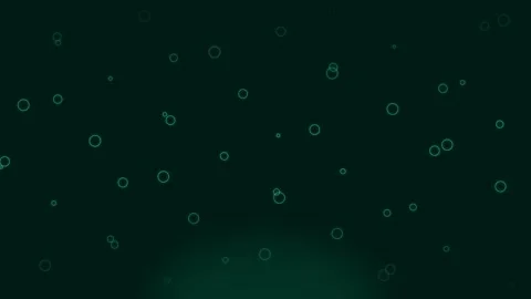 Floating ethereal green bubbles glowing in a dark underwater abyss setting Stock-Footage 335118213