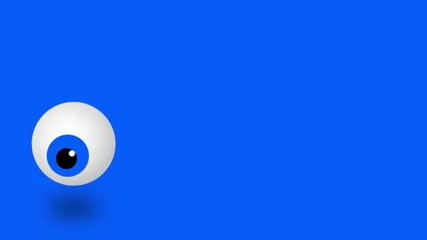 Floating Eye on Blue Stock Footage 335633144