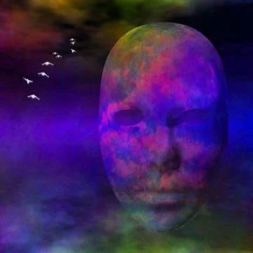 Floating face Illustrazione stock