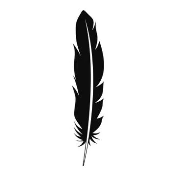 Floating feather icon, simple style Stock Illustration