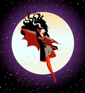 Floating female vampire Stock-Illustration