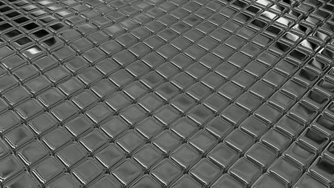 Floating Field of Metal Cubes, Exclusive, Background, Reflection Stock Footage 271026518