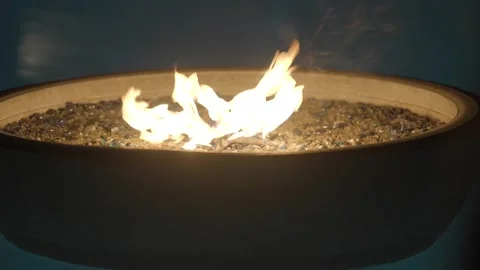 Floating fire pot on the water close up Stock Footage 308043928