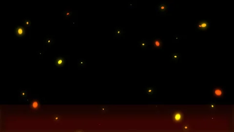 Floating fire sparks, burning ember particles, glowing ash in motion Stock Footage 347942767